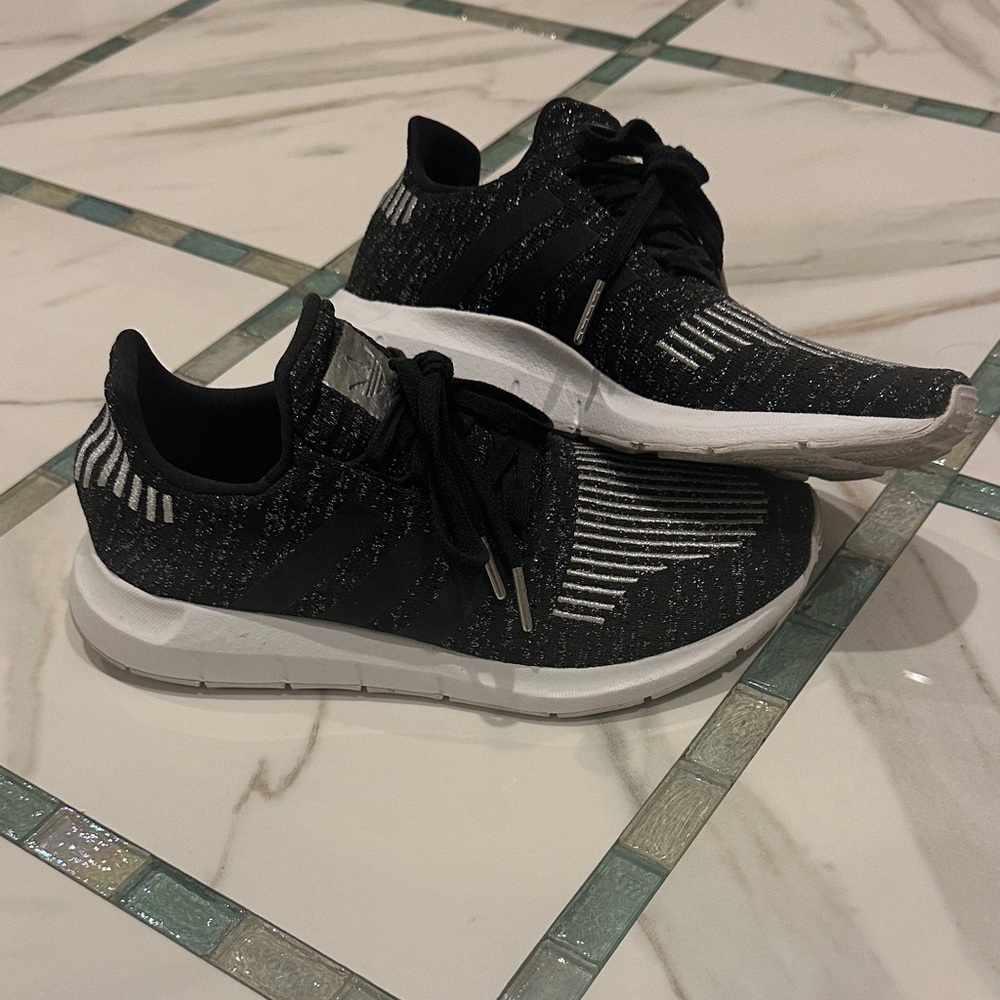 adidas Black and White Athletic Shoes